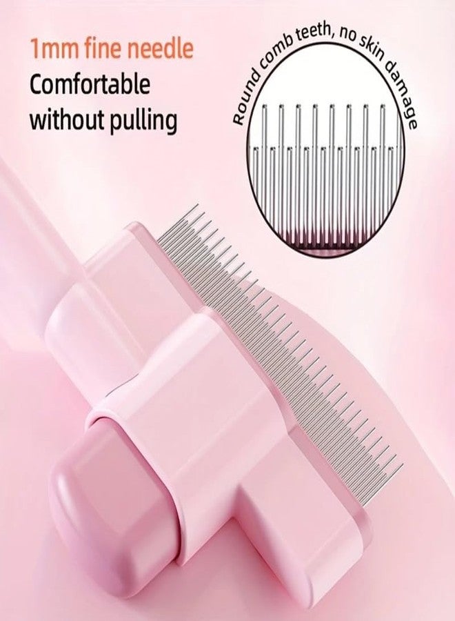 KittuPet Healing Brush Slicker Brush Long and Short Hair Types Comb Remove Hair Loss with One Massage Easy to Remove Hair Loss by Pressing a Button Pet Grooming Brush For Both Cats - Image 2